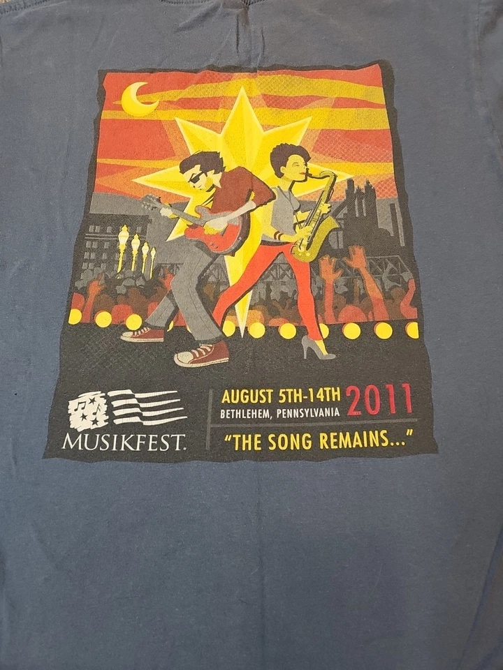 Camiseta gráfica vintage Bethlehem PA MUSIKFEST 2011 para hombre mediana Y2K Foto 4 de 4
