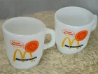 VINTAGE McDONALD'S "GOOD MORNING" COFFEE MUG FIRE KING ANCHOR HOCKING MILK GLASS