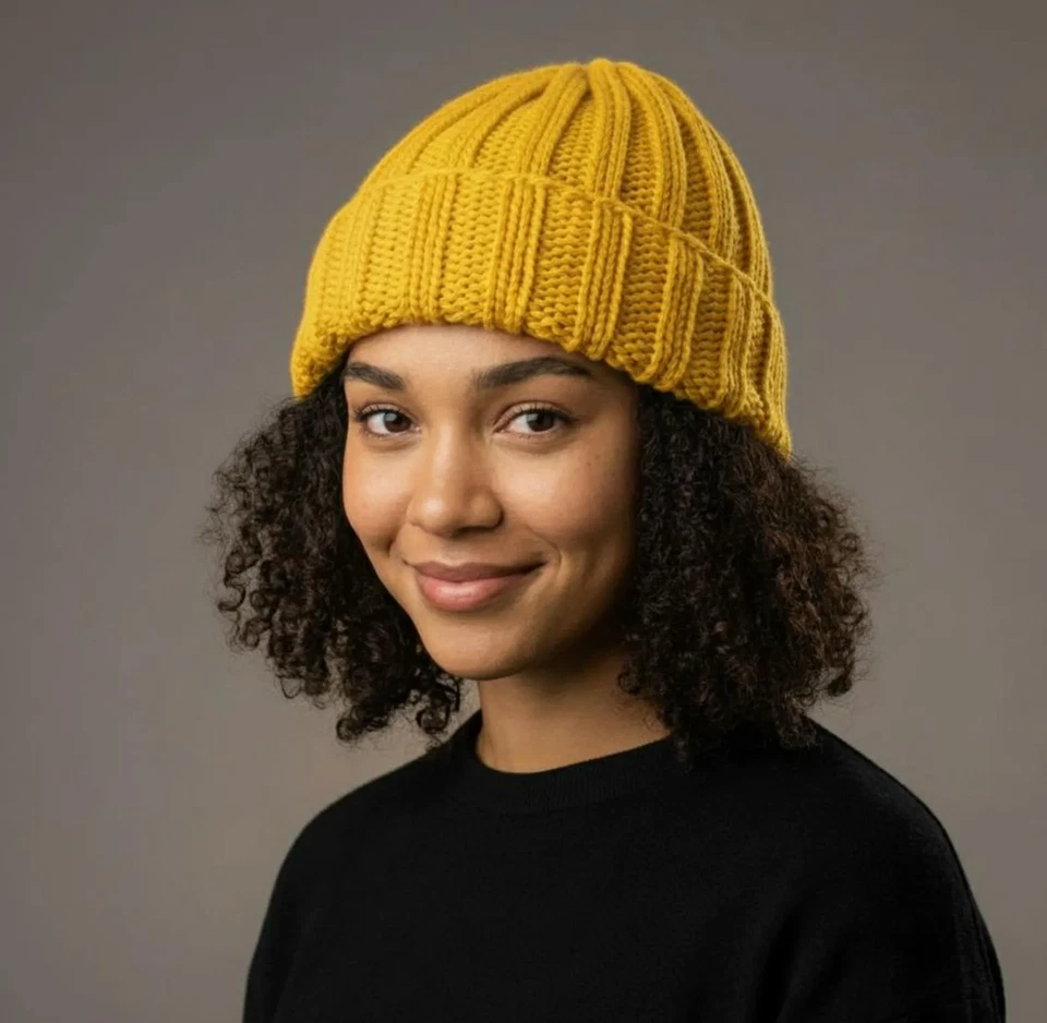 Beginner Knit Hat Pattern, Ribbed Beanie, Warm Winter Knitting Pattern - Image 3 of 3