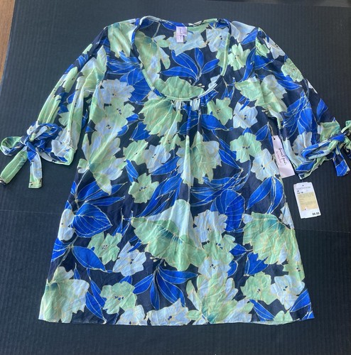Y2K Sweet Pea by Stacy Frati Mesh Top Sz 1X Blue Green Semi Sheer TAGS - Bild 2 von 12