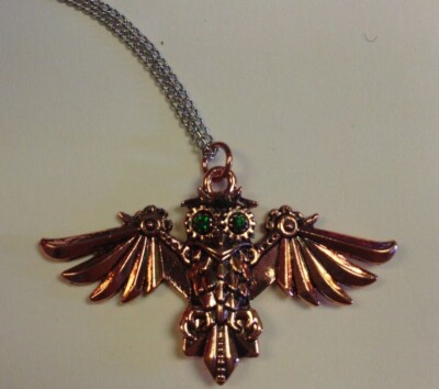 ENGINEERIUM ANNE STOKES STEAMPUNK ZINC ALLOY NECKLACE JEWELRY - ''AVIAMORE OWL'' 