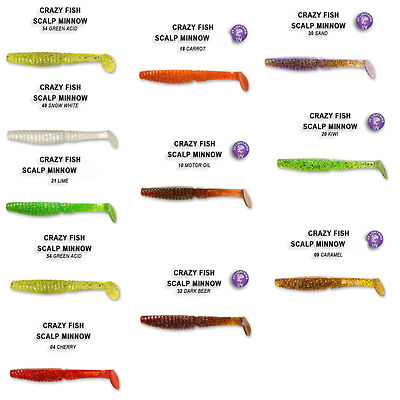 Scalp Minnow Gummiköder Crazy Fish Flavour UV Köder der besonderen Art 