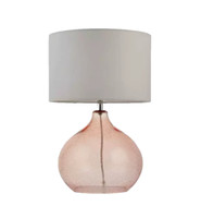 Very Home Dew Table Light - Speckled Bubble Blush Glass & White Shade