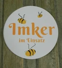 ApiSina Sticker "Beekeeper in Action" "3 Bees" Beekeeper, Beekeeping, Bee,