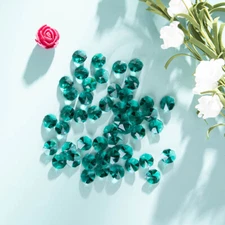 50pcs Army Blue Crystal Octagon Beads Prisms Drop Chandelier Hanging Part 14mm