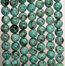 8MM ROUND GREEN JADE GEMSTONE LOOSE BEADS 15"