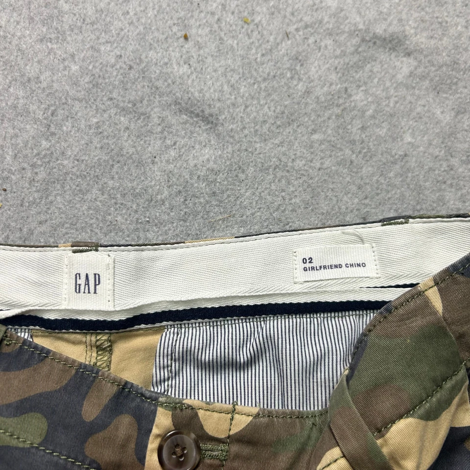Gap Pants Womens Size 2 Girlfriend Chino Camo Green Brown Casual Army Military - Image 3 of 4