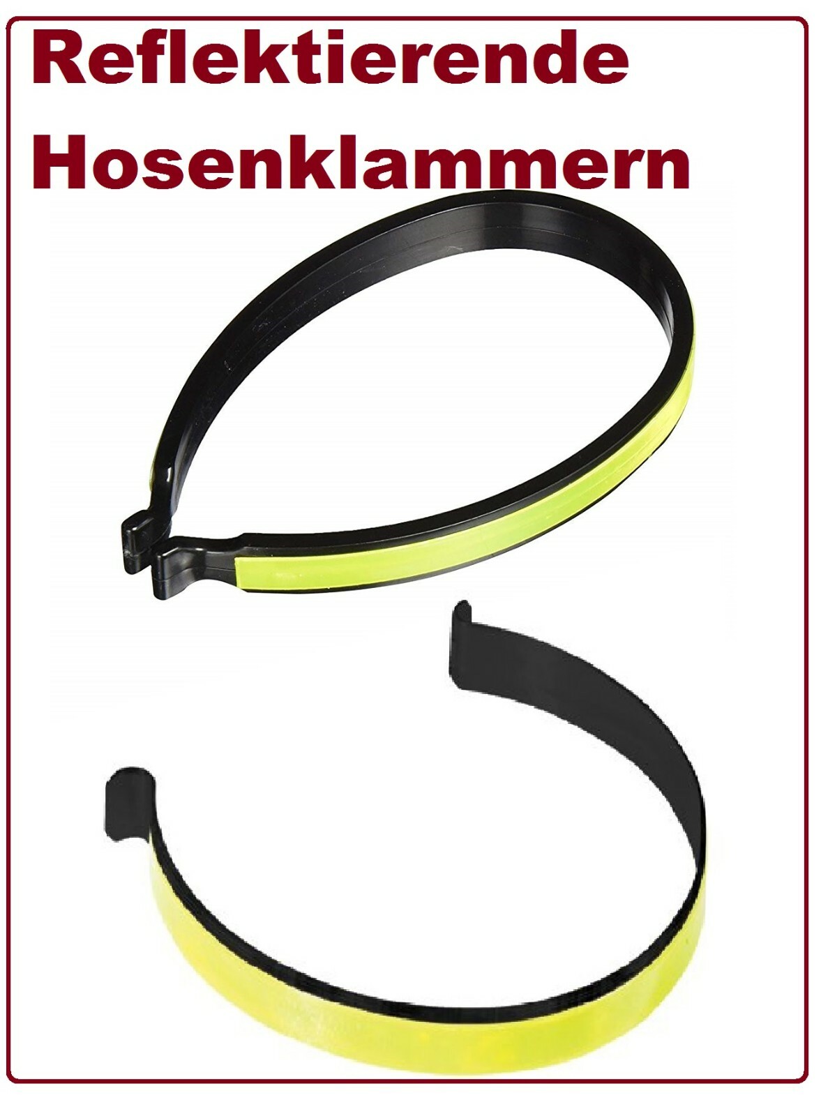LUMOOM Reflektierende Hosenklammern 2er Set - Fahrrad Hosenschutz Mit PVC-Beschichtung