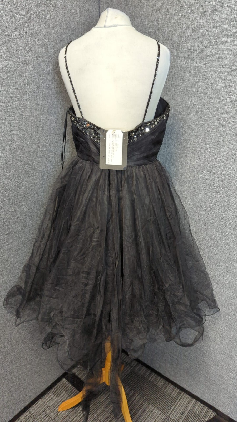 Kelsey Rose Evening Black Net/bead Babydoll Dress UK 10 RRP £335 LN035