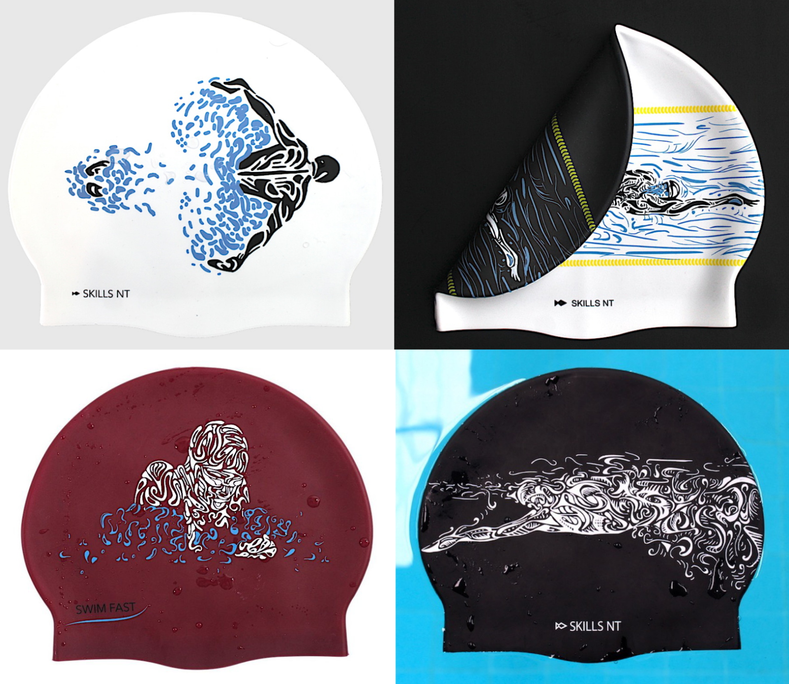 unique swim caps
