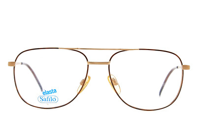SAFILO ELASTA gold metal frame glasses vintage ITALY 1980* Men Women