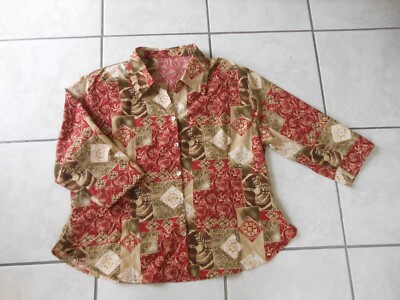 Bluse Damen 3/4 Arm ca. Gr. 44 L ohne Etikett Maße s. Text