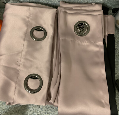  Sun Zero Oslo Theater Grade Extreme Blackout Curtain - Blush (52x63)  2 Lot 