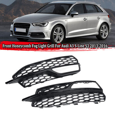 L+R Nebelscheinwerfer Blende Gitter Sport Wabengrill für Audi A3 S3 S-line 13-16
