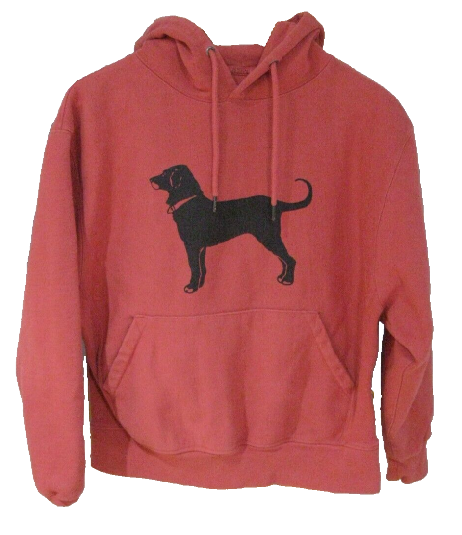 The Black Dog Men Sweatshirt Hoodie Sz S Red Logo Heavyweight - Main Image