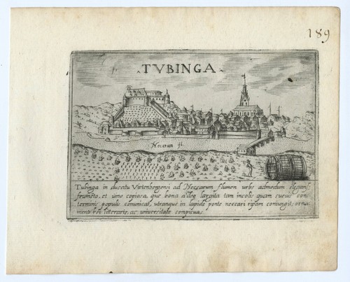 Antique Map "Tubingen" (Germany) Francesco Valegio-D. Rascicotti, c.1598 - Picture 2 of 2