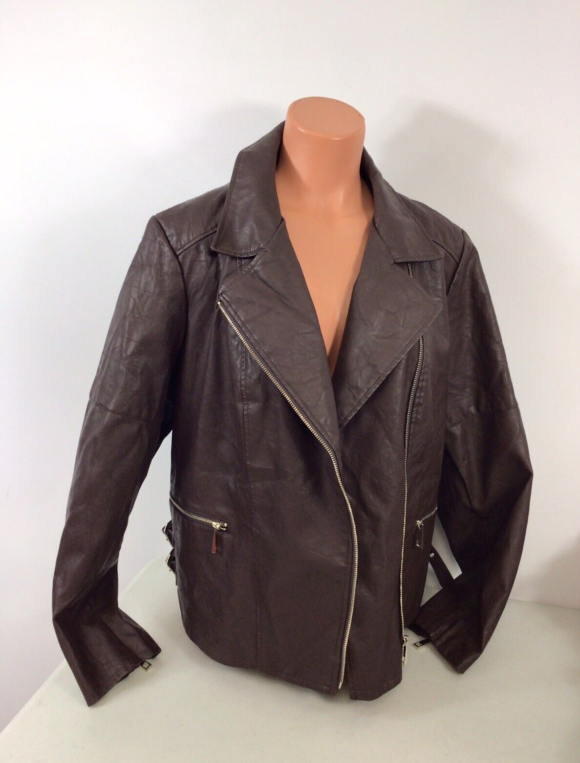 ANA Moto Leather Jacket Womens 1X - image 1