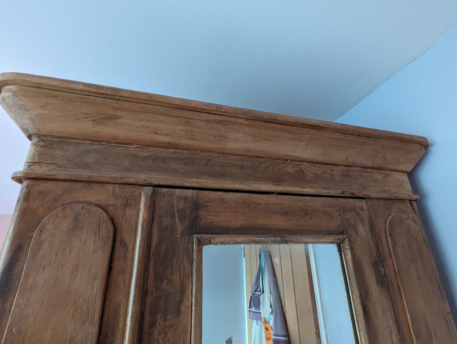 Antique Pine Single Wardrobe With Mirror eBay