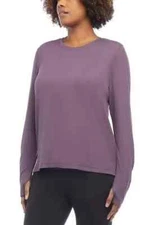 Womens Danskin Purple Ribbed Active T-Shirt Small S