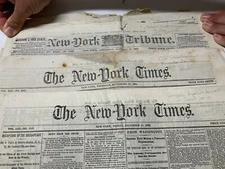 CIVIL WAR 54 NEWSPAPER BATTLE AND N  NEWS GROUP TIMES & TRIBUNE COMPLETE ORIGINA