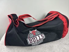 RARE Chicago Bulls Youth Academy Duffle Bag 17" x 10" Gym Bag Black & Red