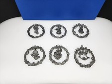 Vintage Metal Christmas Ornaments Lot Of 6 MCM Retro Dangling