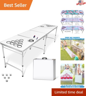 8-Foot Custom Dry Erase Beer Pong Table - Perfect for Parties & Tailgates