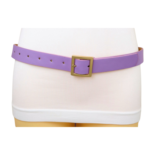Mujer Lavanda Piel Sintética Flaco Negocios Cinturón Oro Metal Cuadrado Buckle S - Imagen 23 de 24