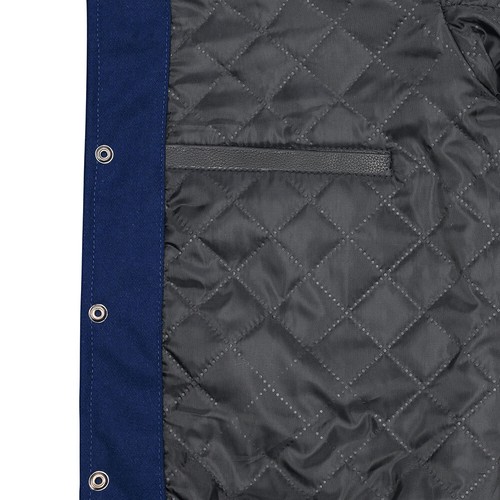 WARRIOR Classic Varsity Letterman Bomber WooL & Original Cowhide Leather Jacket - Picture 4 of 8