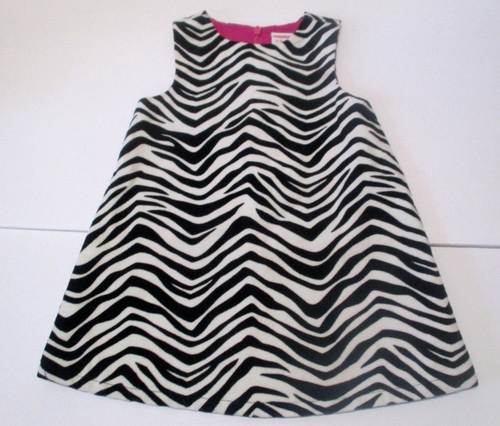 NEW NWT TODDLER GIRLS GYMBOREE WILD ONE ZEBRA VELVET JUMPER DRESS SIZE 12-18 M