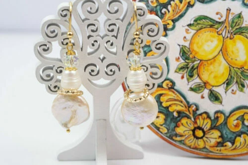 Orecchini di lusso bianchi agata