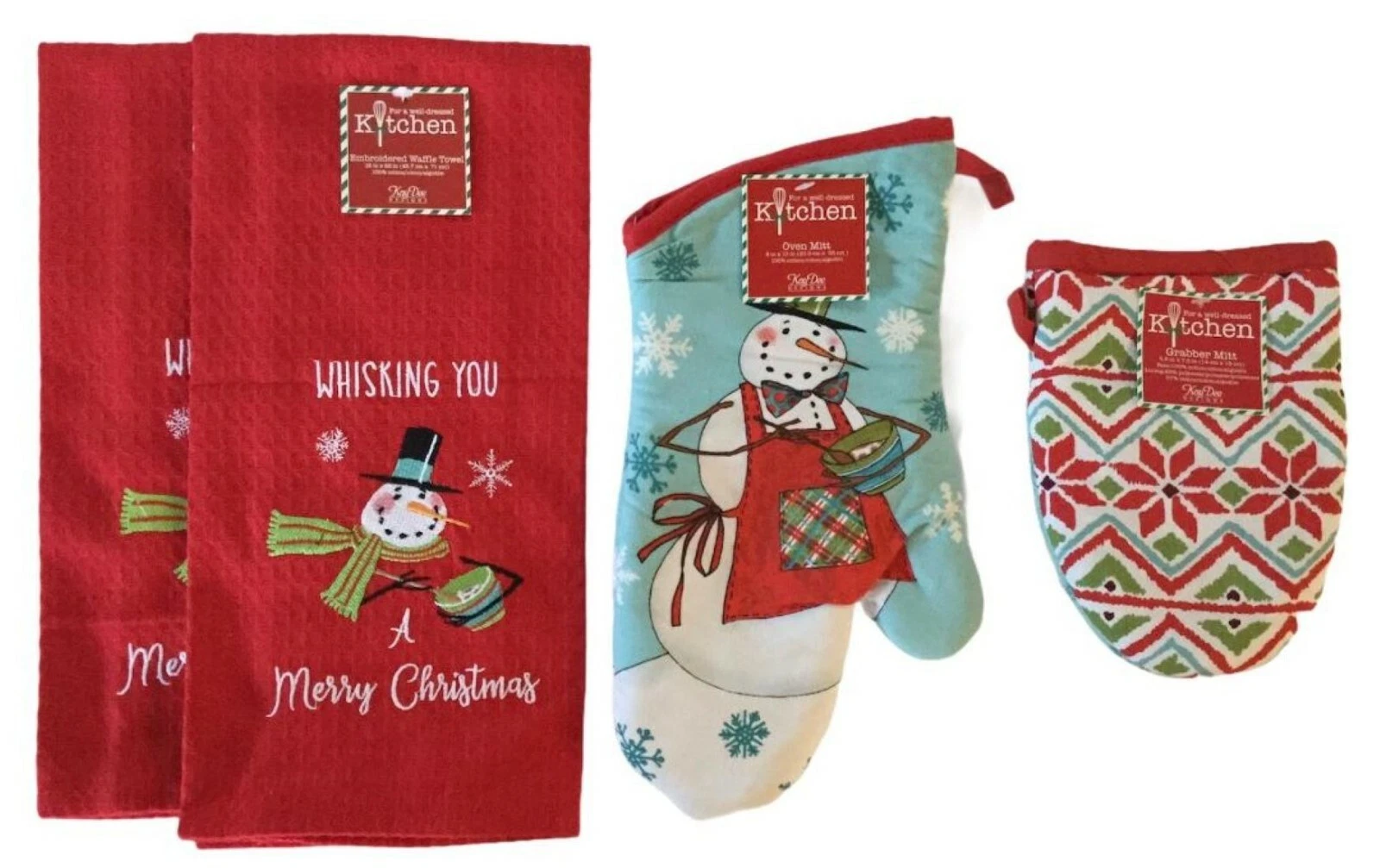 Whisking You a Merry Xmas Towels Pot Holder Oven Mitt Gift for a Baker Gift Wrap