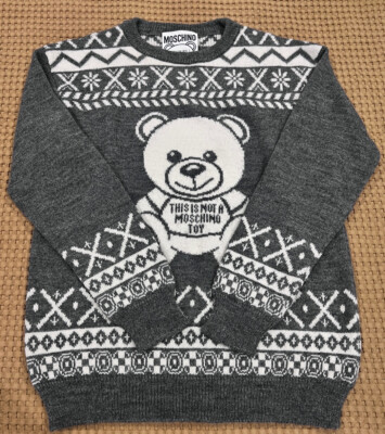 Knit Jumper Moschino Teddy Bear Jumper Womens Authentic Moschino