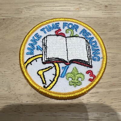 Boy Scouts MAKE TIME FOR READING Patch clock book numbers