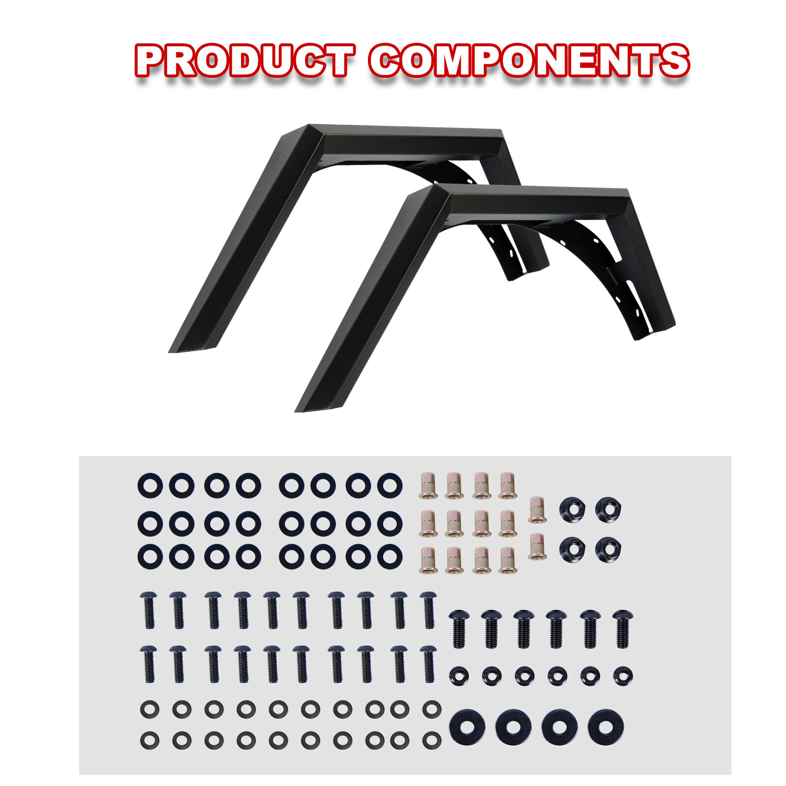 WolfX Rear Fender Flares – Powder Coated Steel – Fits 2018-2026 Jeep Wrangler JL / JLU (2PC)