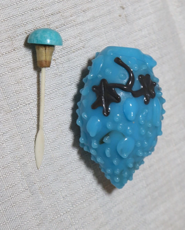 Botella de tabaco rara antigua soplada a mano china de vidrio azul fruta amazonita piedra Foto 2 de 4