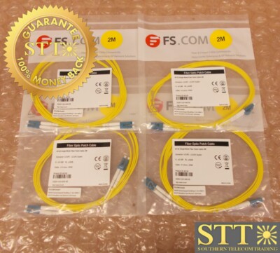 40192 FIBER STORE 9/125 LC/UPC-LC/UPC SM FIBER PATCH CABLE 2M NEW (LOT OF 4)	  