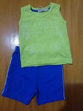 Completo Estivo Maglia/Canotta e pantaloncino Bimbo 3 e 6 Mesi EMC ELLEPI
