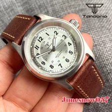 Tandorio Small 36MM News Black/White Dial NH35 PT5000 Mechanical 20ATM Men Watch