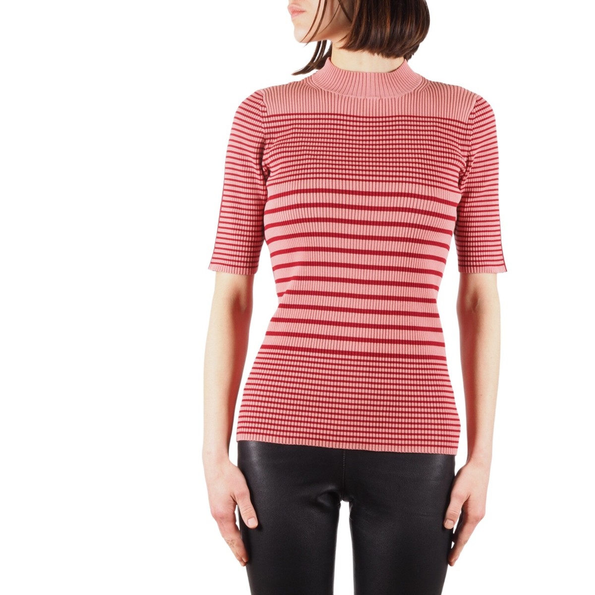 Acne Studios Women's Wimna Stripe PSS18 Ribbed Sweater Top