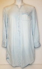 Merona Denim Cotton Long Sleeve Button front Jean Shirt Dress Sz MED