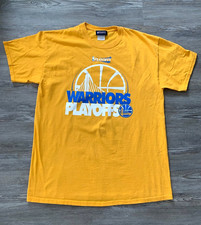 Men's NBA Exclusive Collection Playoffs Golden State Warriors Yellow Shirt L