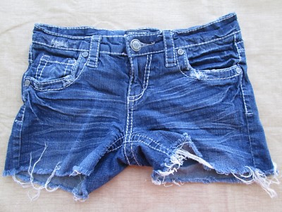 UGS Jean Shorts Womens Size 0 Sexy Cowgirl Denim Distressed Underground Soul 3''