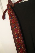 Sm Sparkle  Fade Embroidered Leggings Down Leg Floral Design Red Black