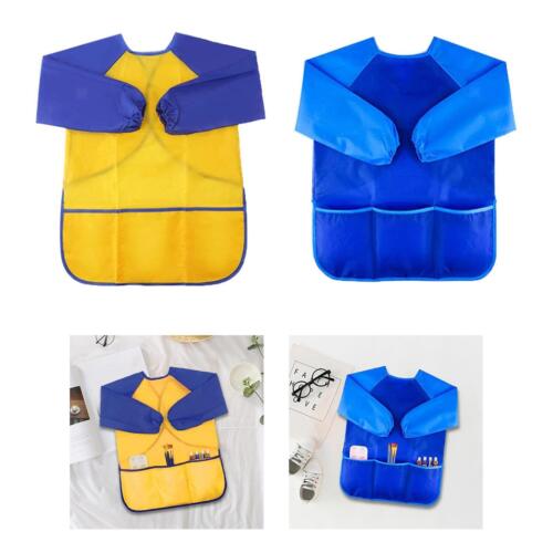 Children Art Smock Waterproof Multifunction with 3 Pockets Long Sleeve Painting - Picture 1 of 7