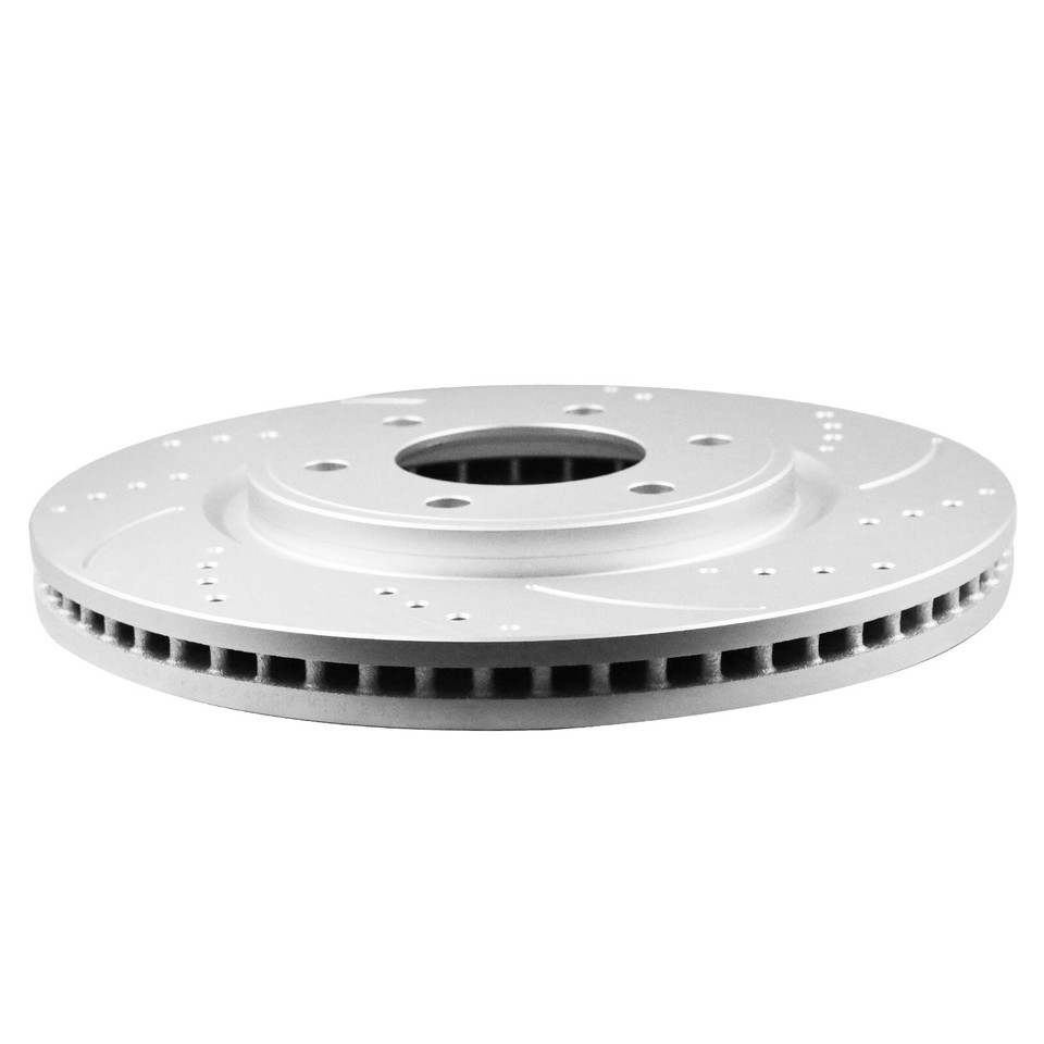 350mm Front Drilled Slotted Rotors + Ceramic Brake Pads for Nissan