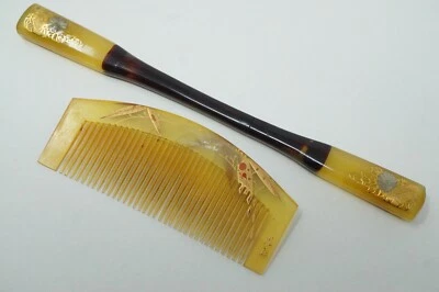 Ensemble épingle à cheveux et peigne japonais avec peinture fine Original Kan... - Photo 1/4