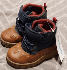 New Toddler Boy Carter's sz 4T Winter Duck Boots Navy/Brown -4348