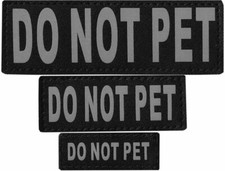 DO NOT PET Patch Reflective Extra Label Tag for Dog Harness Service