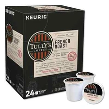 Tully's French Roast Coffee K-Cups, 24/Box -Jan 2027